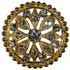 2" Gold setting with Rhinestones