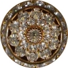 Gold Button w/ Stacked Crystals