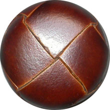 Dark Brown Woven Leather Button