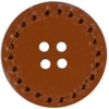 Tan Leather 4-Hole w/stitched rim 1"