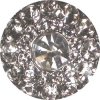 Silver Button w/ Clear Rhinestones 7/8"