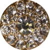 Gold Button w/rhinestones Size 7/8"