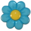 5/8" Aqua Daisy Button (16mm)