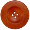 1 1/2" Orange Stained Wood 4-Hole Button (38mm)
