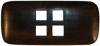 3 3/8" by 1 1/2" Ebony Rectangle w/4 Large Square Holes (85mm)