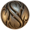 Antique Silver Button w/ Leaf Relief