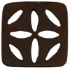 1 3/4" Black Cut-Out Square Button (45mm)