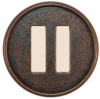 Copper Button w/ Rim & Rectangle Sew Thru holes
