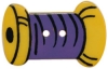 1 1/8" Purple and Yellow Spool Button (28mm)