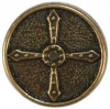 Bronze Medieval Cross Button 15/16"