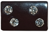 7/8" Black Rectangle w/rhinestones (23mm)