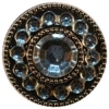 Silver and Black Setting Button w/ Austrian Crystals (plastic setting)