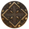 Bronze Button w/ Ornate Relief 7/8"