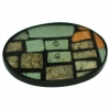 Inlaid Stone Multi Color Oval Button 1 3/8"