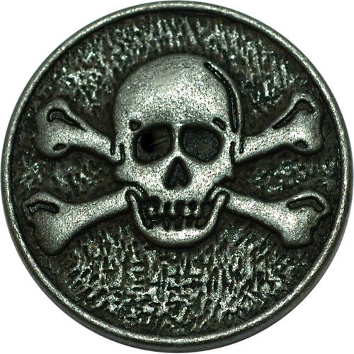 Antique Silver Skull and Crossbones Button Antique Silver Skull and Crossbones Button