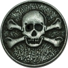 Antique Silver Skull & Crossbones Button