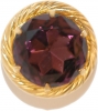 7/8" Amethyst Faceted Center Stone w/ Gold Rim Setting (23mm)