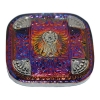 Blue/Plum Square Glass Button 1 3/8"